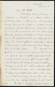 Letter from Samuel May, Leicester, [Mass.], to Richard Davis Webb, Dec. 6 / 70