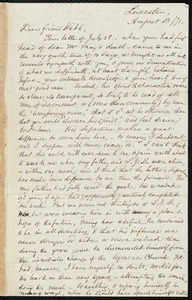 Letter from Samuel May, Leicester, [Mass.], to Richard Davis Webb, August 13 / 71