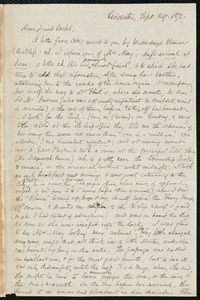 Letter from Samuel May, Leicester, [Mass.], to Richard Davis Webb, Sept. 29, 1871