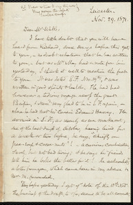 Letter from Samuel May, Leicester, [Mass.], to Richard Davis Webb, Nov. 29, 1871