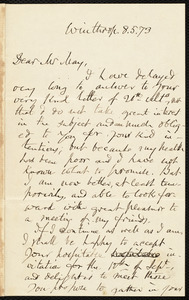 Letter from George Barrell Emerson, Winthrop, [Mass], to Samuel May, 8.5.73