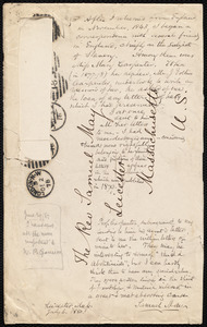 Notes on an envelope from Samuel May, Leicester, Mass., July 6, 1880
