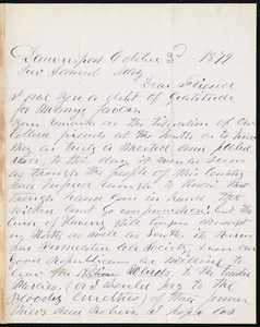 Letter from Joseph Merrill, Danversport, [Mass.], to Samuel May, October 3rd, 1879