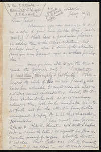 Letter from Samuel May, Leicester, [Mass.], to James Freeman Clarke, January 12 / 86