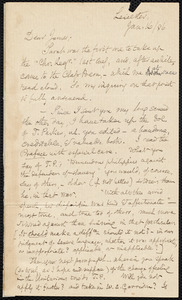 Letter from Samuel May, Leicester, [Mass.], to James Freeman Clarke, Jan. 16 / 86