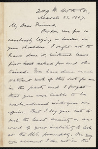 Letter from Oliver Johnson, [New York], to Samuel May, March 23, 1887
