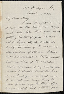Letter from Oliver Johnson, [New York], to Samuel May, April 10, 1885