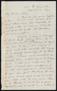 Letter from Oliver Johnson, [New York], to Samuel May, April 16, 1887