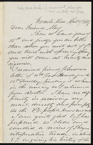 Letter from Joseph Avery Howland, Worcester, Mass., to Samuel May, April 17, 1887