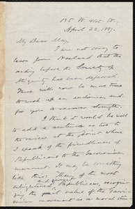 Letter from Oliver Johnson, [New York], to Samuel May, April 22, 1887