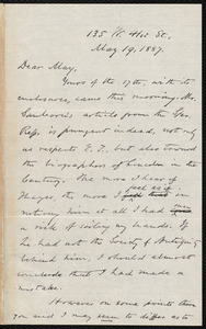 Letter from Oliver Johnson, [New York], to Samuel May, May 19, 1887