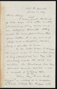 Letter from Oliver Johnson, [New York], to Samuel May, June 11, 1887