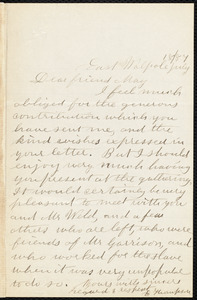 Letter from Edwin Thompson, East Walpole, [Mass.], to Samuel May, July 18 / 87