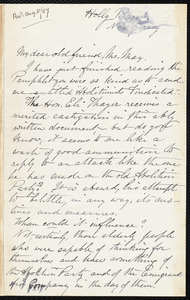 Letter from Evelyn E. Plummer, Holly Beach, N.J., to Samuel May and Oliver Johnson, [August 1887]
