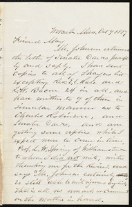 Letter from Joseph Avery Howland, Worcester, Mass., to Samuel May, Oct. 9, 1887