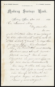 Letter from Milton Metcalf Fisher, Medway, Mass., to Samuel May, Dec. 23, 1892