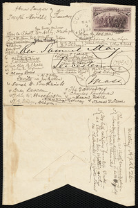 Notes on an envelope by Samuel May, [March 7, 1893?]