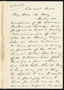 Letter from Alfred Porter Putnam, Concord, Mass., to Samuel May, [March?, 1893]