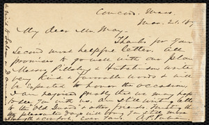Letter from Alfred Porter Putnam, Concord, Mass., to Samuel May, Mar. 21, 1893
