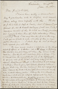Letter from Samuel May, Leicester, [Mass.], to Richard Davis Webb, Jan. 12, 1862