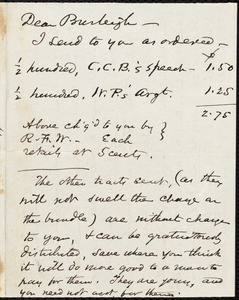 Letter from Samuel May, [Boston], to Charles Calistus Burleigh, March 9, [18??]
