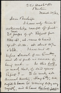 Letter from Samuel May, Boston, to Charles Calistus Burleigh, March 20 / 62