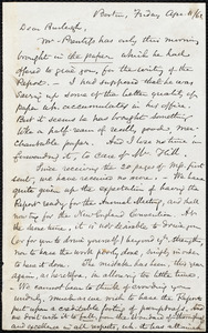 Letter from Samuel May, Boston, to Charles Calistus Burleigh, April 11 / 62