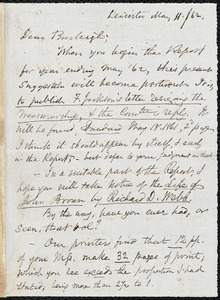 Letter from Samuel May, Leicester, [Mass.], to Charles Calistus Burleigh, May 11 / 62