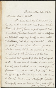 Letter from Samuel May, Boston, to Richard Davis Webb, May 26, 1862