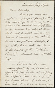 Letter from Samuel May, Leicester, [Mass.], to Charles Calistus Burleigh, July 17 / 62
