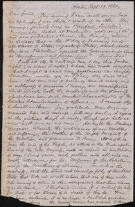 Letter from Samuel May, Boston, to Richard Davis Webb, Sept. 23, 1862