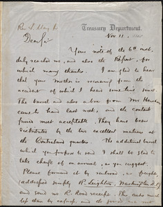 Letter from Rufus Leighton, [Washington, D.C.], to Samuel May, Nov. 11, 1862