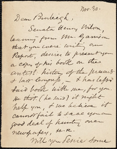 Letter from Samuel May, to Charles Calistus Burleigh, Nov. 30, [18??]