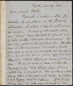 Letter from Samuel May, Boston, to Richard Davis Webb, Dec. 9, 1862