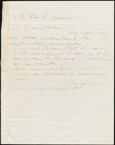 Letter from Benjamin Chase, Auburn, N.H., to Helen Eliza Garrison, Dec. 22, 1862