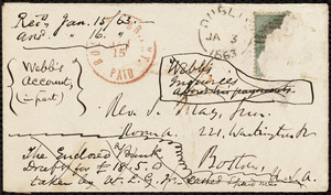 Letter from Richard Davis Webb, Dublin, to Samuel May, Jan. 3, 1863