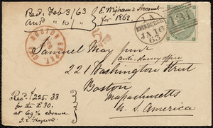 Letter from Eliza Wigham, Edinburgh, to Samuel May, 16.1.63