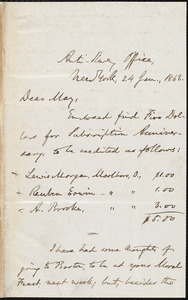 Letter from Oliver Johnson, New York, to Samuel May, 24 Jan., 1863
