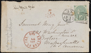 Letter from Eliza Wigham, Edinburgh, to Samuel May, 11.IV.63