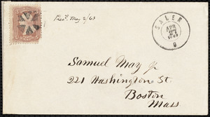 Letter from Marius Racine Robinson, Salem, [Ohio], to Samuel May, April 24th / 63