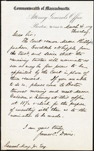 Letter from James C. Davis, Boston, to Samuel May, March 4, 1869