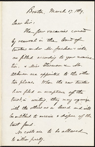 Letter from James C. Davis, Boston, to Samuel May, March 17, 1869