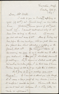Letter from Samuel May, Leicester, Mass., to Richard Davis Webb, Sept. 27, [1869?]