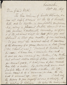 Letter from Samuel May, Leicester, [Mass.], to Richard Davis Webb, Oct. 22, 1869