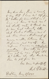 Letter from Richard Davis Webb, Dublin, to Samuel May, May 8 / 1850