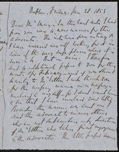 Letter from Richard Davis Webb, Dublin, to Samuel May, Jan. 28, 1853