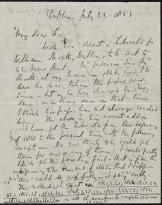 Letter from Richard Davis Webb, Dublin, to Samuel May, July 22, 1853