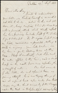 Letter from Hannah Webb, Dublin, to Samuel May, 19th Aug. 1853