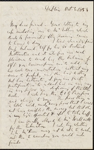 Letter from Richard Davis Webb, Dublin, to Samuel May, Oct. 3, 1853