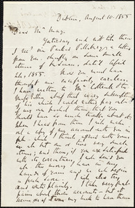 Letter from Richard Davis Webb, Dublin, to Samuel May, August 10, 1855